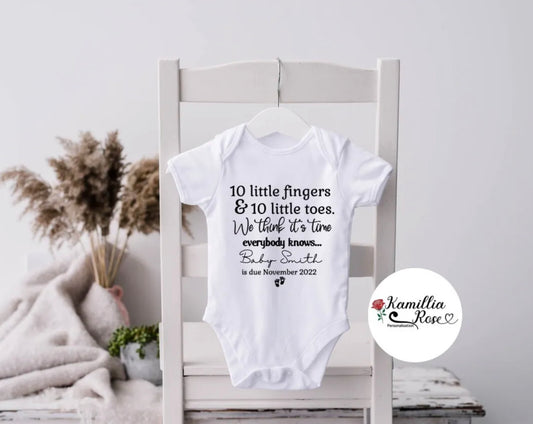 10 little fingers - Personalised Baby Vest