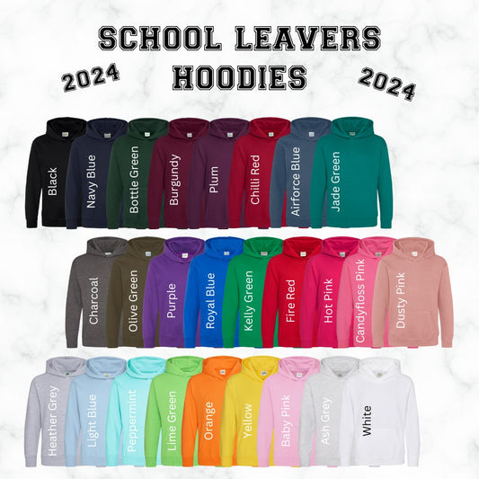2024 Leavers Hoodies | Personalised | Nursery | School | College | Keepsake | Class of 24 | Memories | Year 6 | Year 11 | Customised