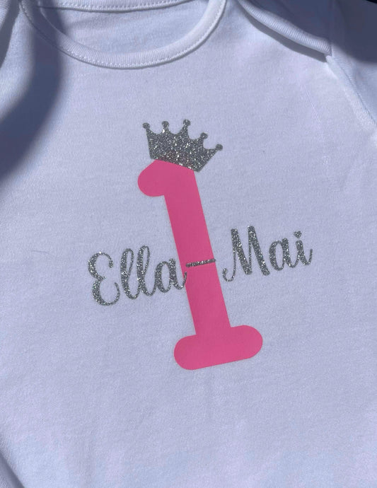 1st Birthday with Name - Personalised Baby Vest