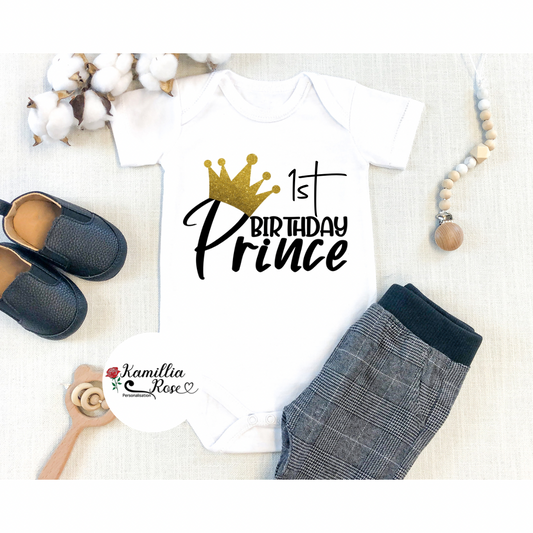 1st Birthday Prince - Baby Vest