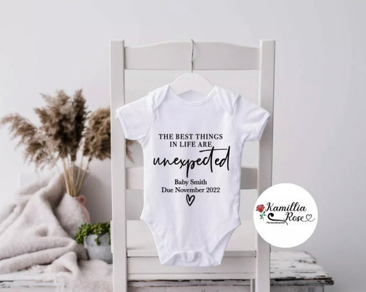 The best things in life & date - Personalised Baby Vest