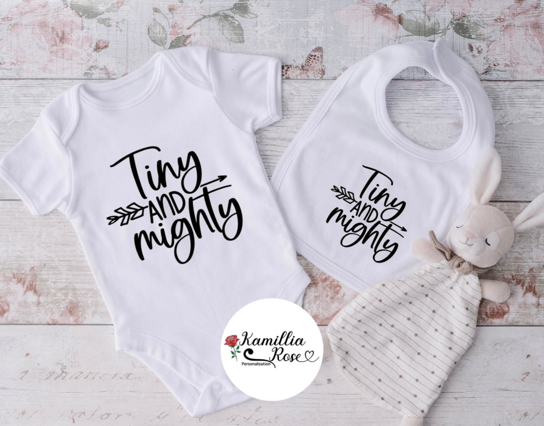 Tiny but Mighty - Matching Vest & Bib Set