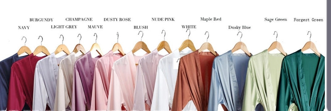 Adults Satin Bridal Robes with Lace Edges