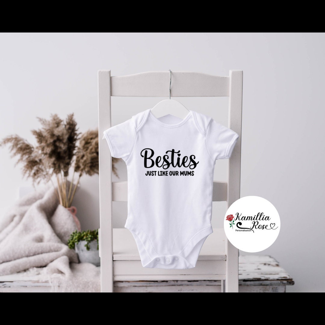 Besties just like our Mums/ Moms | Baby Vest | Matching | Best Friends | Unisex | Besties | Personalised Vests | Multiple Sizes | Customised