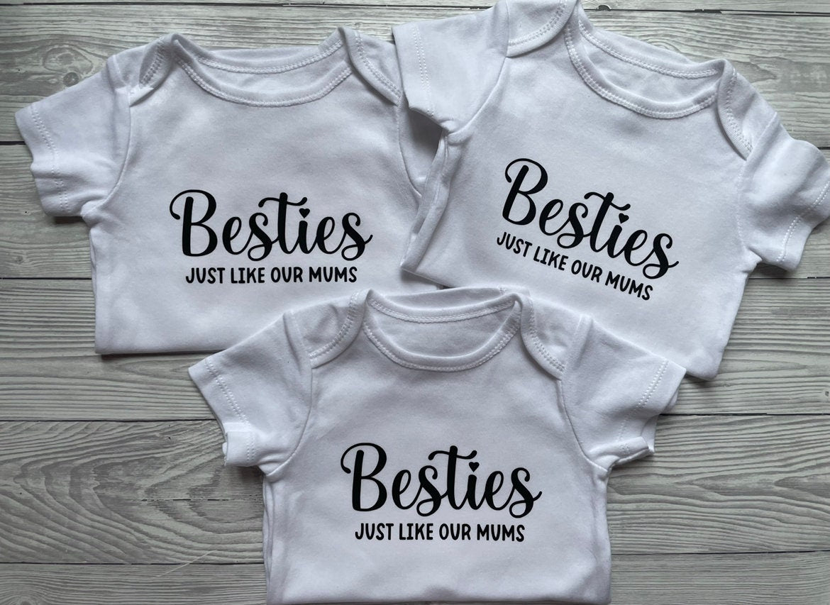 Besties just like our Mums/ Moms | Baby Vest | Matching | Best Friends | Unisex | Besties | Personalised Vests | Multiple Sizes | Customised