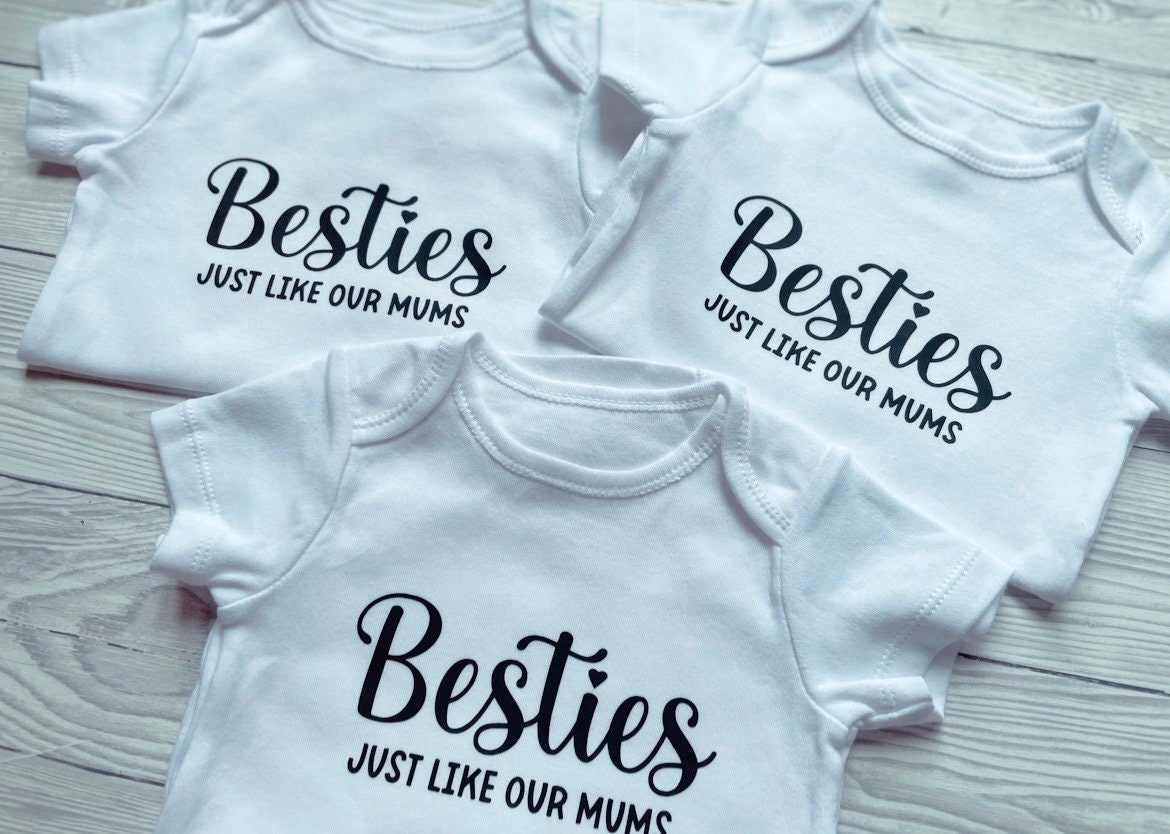 Besties just like our Mums/ Moms | Baby Vest | Matching | Best Friends | Unisex | Besties | Personalised Vests | Multiple Sizes | Customised