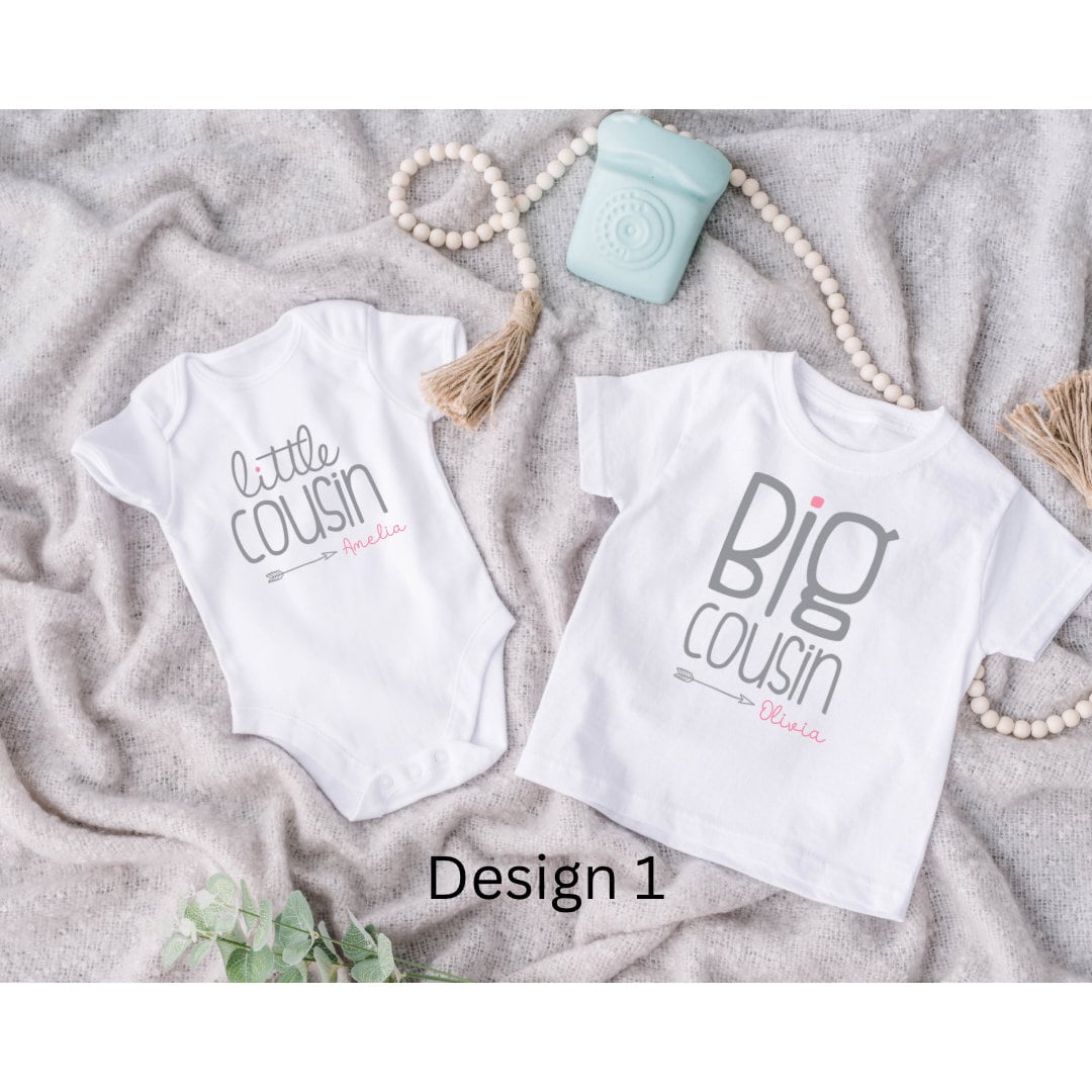 Big Cousin, Little Cousin - Baby Vest | T-Shirt | Baby | Children | Matching | Special | Keepsake | Cousins | Family | Unisex | Matching