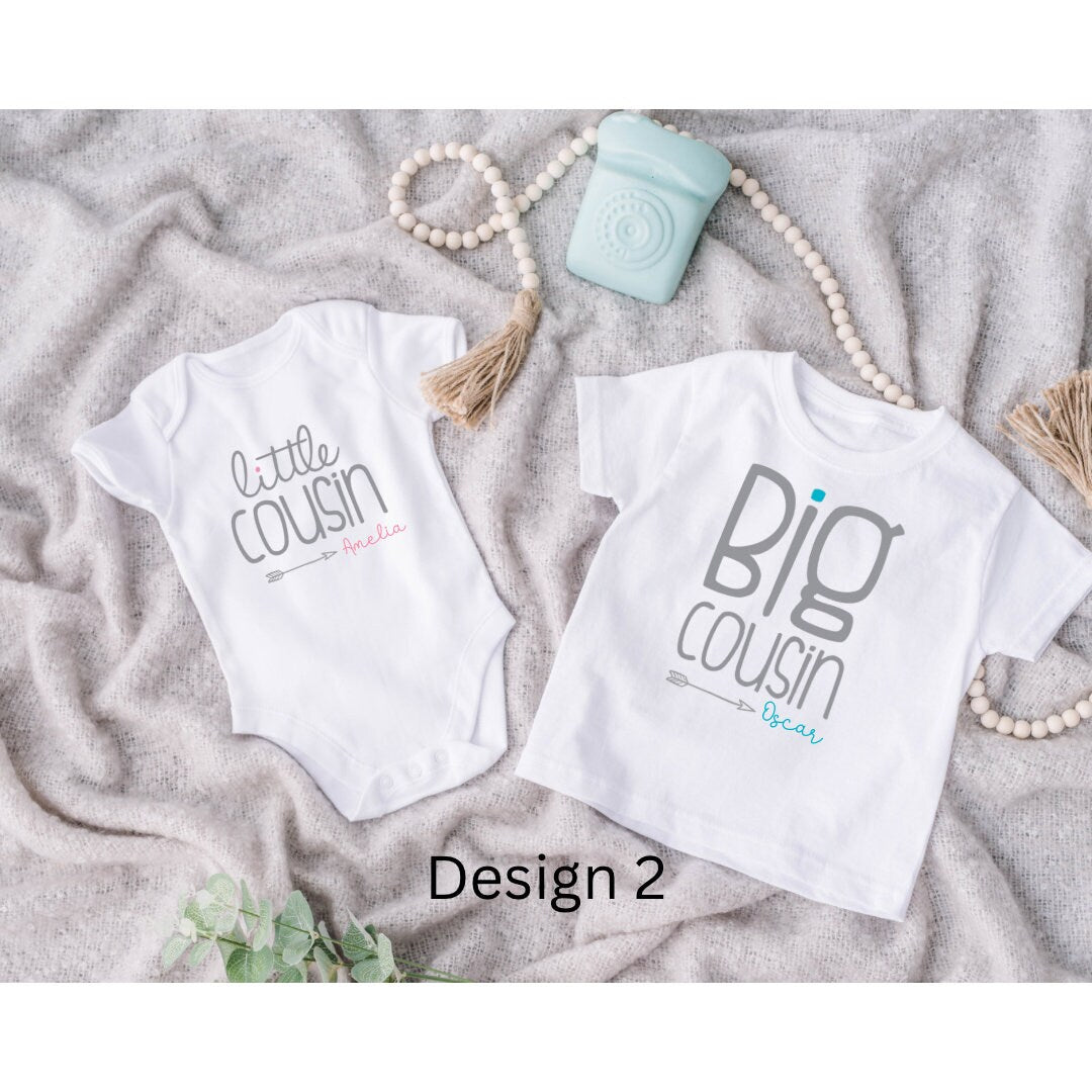 Big Cousin, Little Cousin - Baby Vest | T-Shirt | Baby | Children | Matching | Special | Keepsake | Cousins | Family | Unisex | Matching