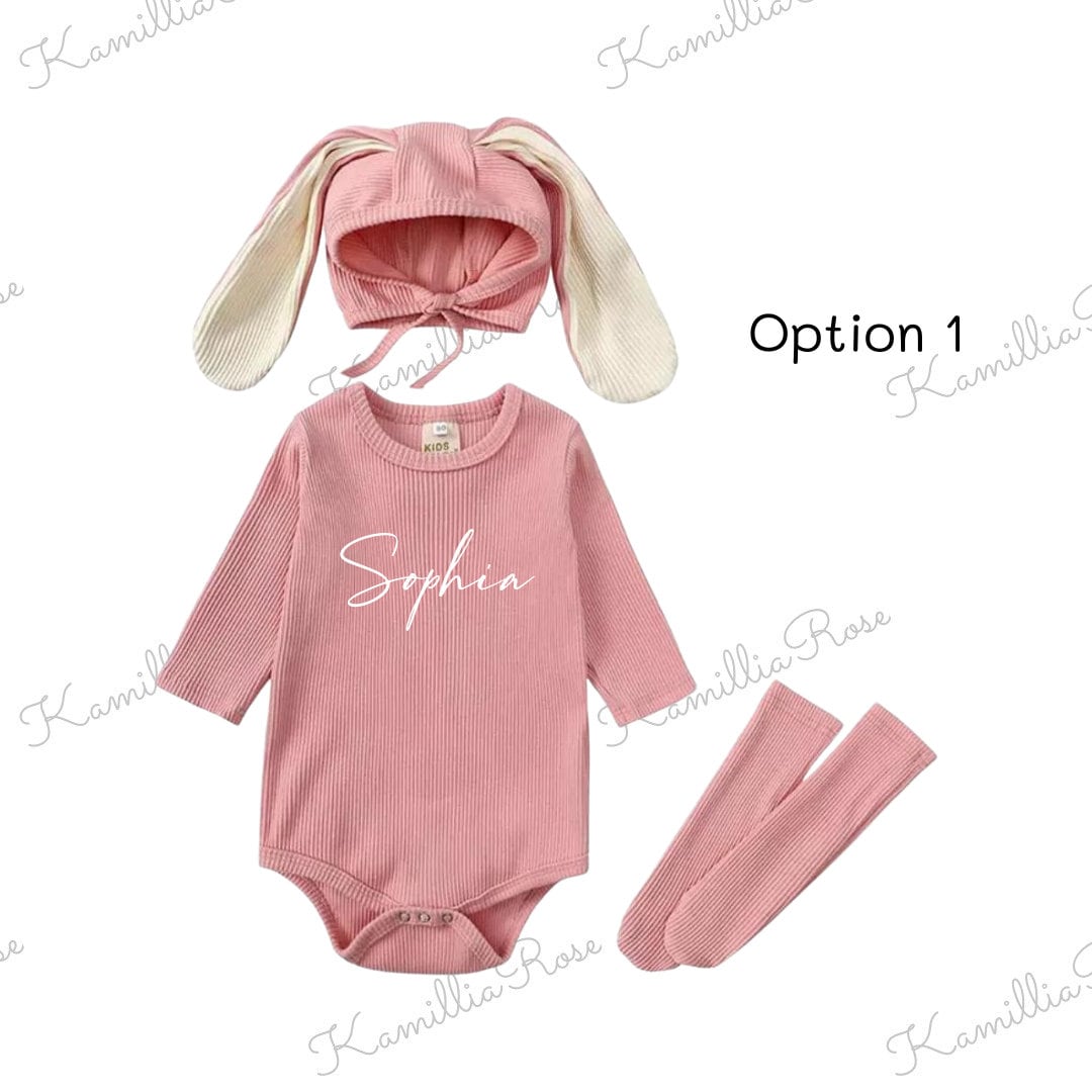 Pink Easter Bunny Clothing & Accessory Set, Baby, Easter 2023, Toddler, Insta Bunny, Trending, Personalised Bunny Set