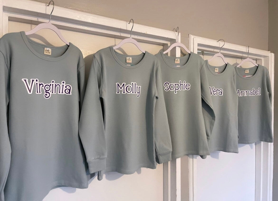 Personalised Lounge Sets | Loungewear | Matching | Family | Toddler | Baby | Children | Unisex | Customised | Letter & Name | Initials