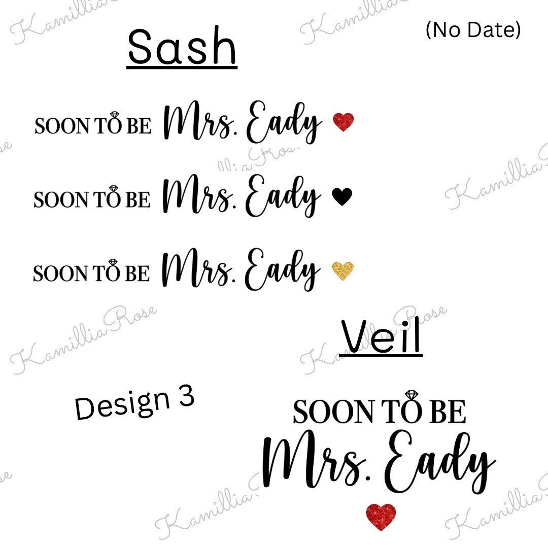 Hen Party Sash & Veil Set | Soon to be Mrs ‘Surname | Wedding | Special | Keepsake | Wife | Hen Party | Accessories | Personalised | Bride