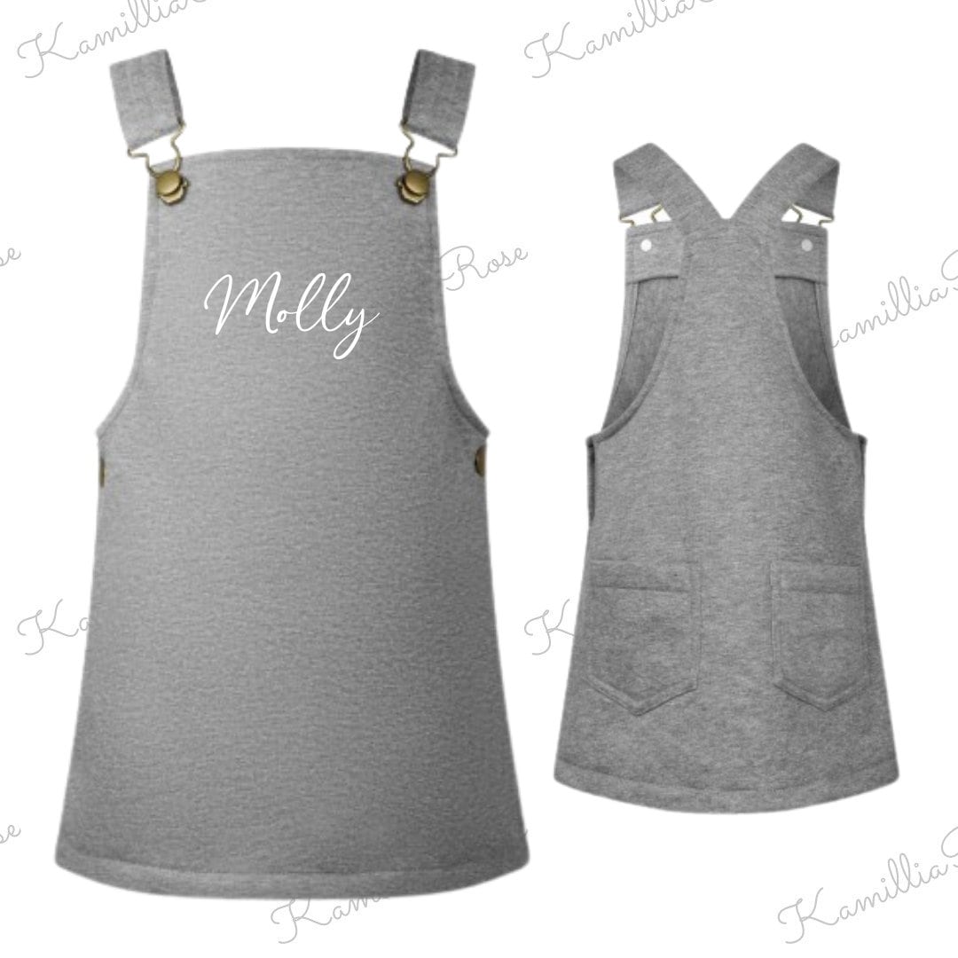 Personalised Girls Pinafore Dungaree Dress | Baby | Toddler | Child | Adjustable | Birthday | Party | Celebration |  Fleece Dress