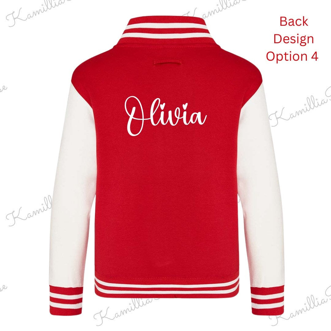 Kids Personalised Varsity Jacket - Baby, Toddler, Children, Matching, Fashion, Popular, Birthday, Christmas, Gift, Fashion