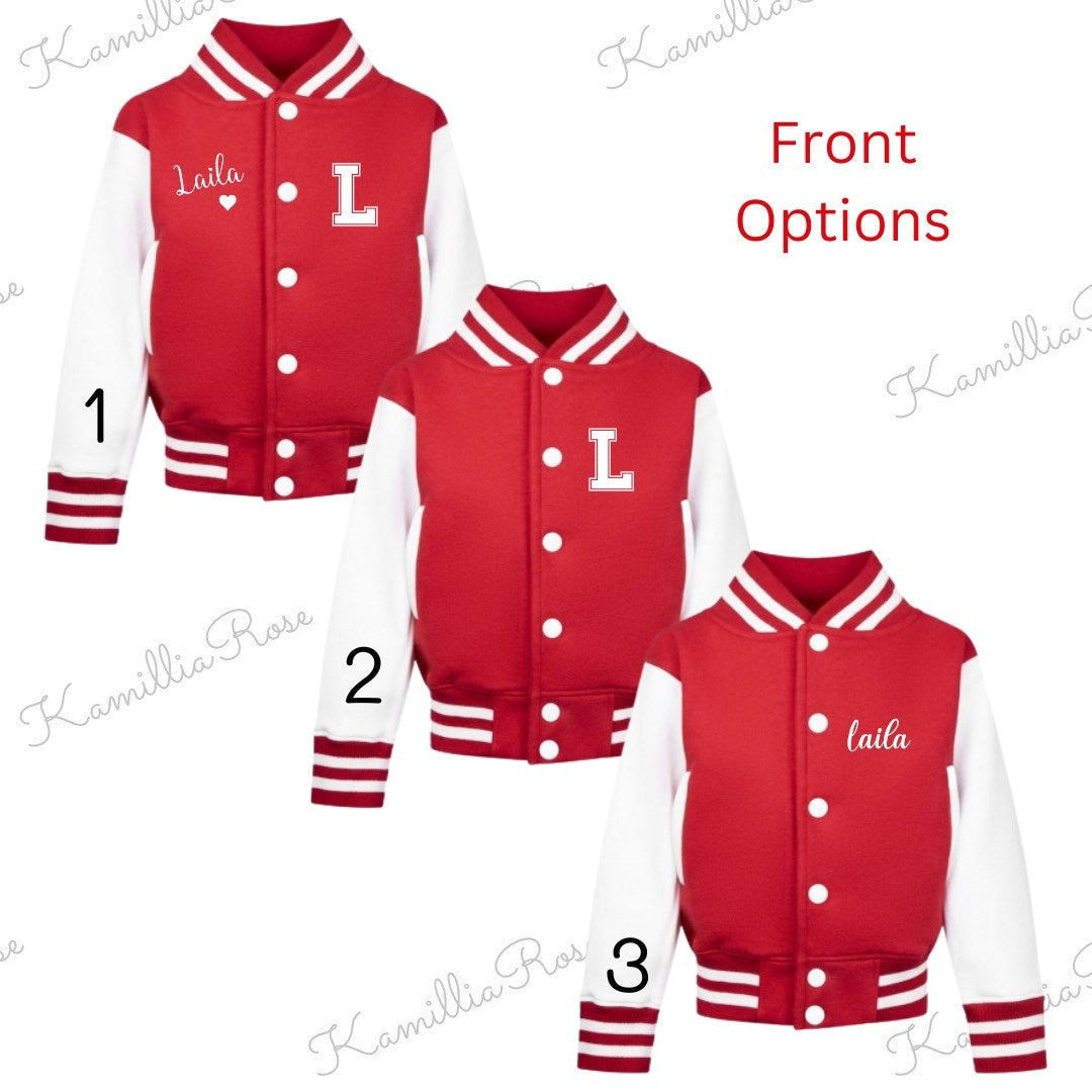 Kids Personalised Varsity Jacket - Baby, Toddler, Children, Matching, Fashion, Popular, Birthday, Christmas, Gift, Fashion