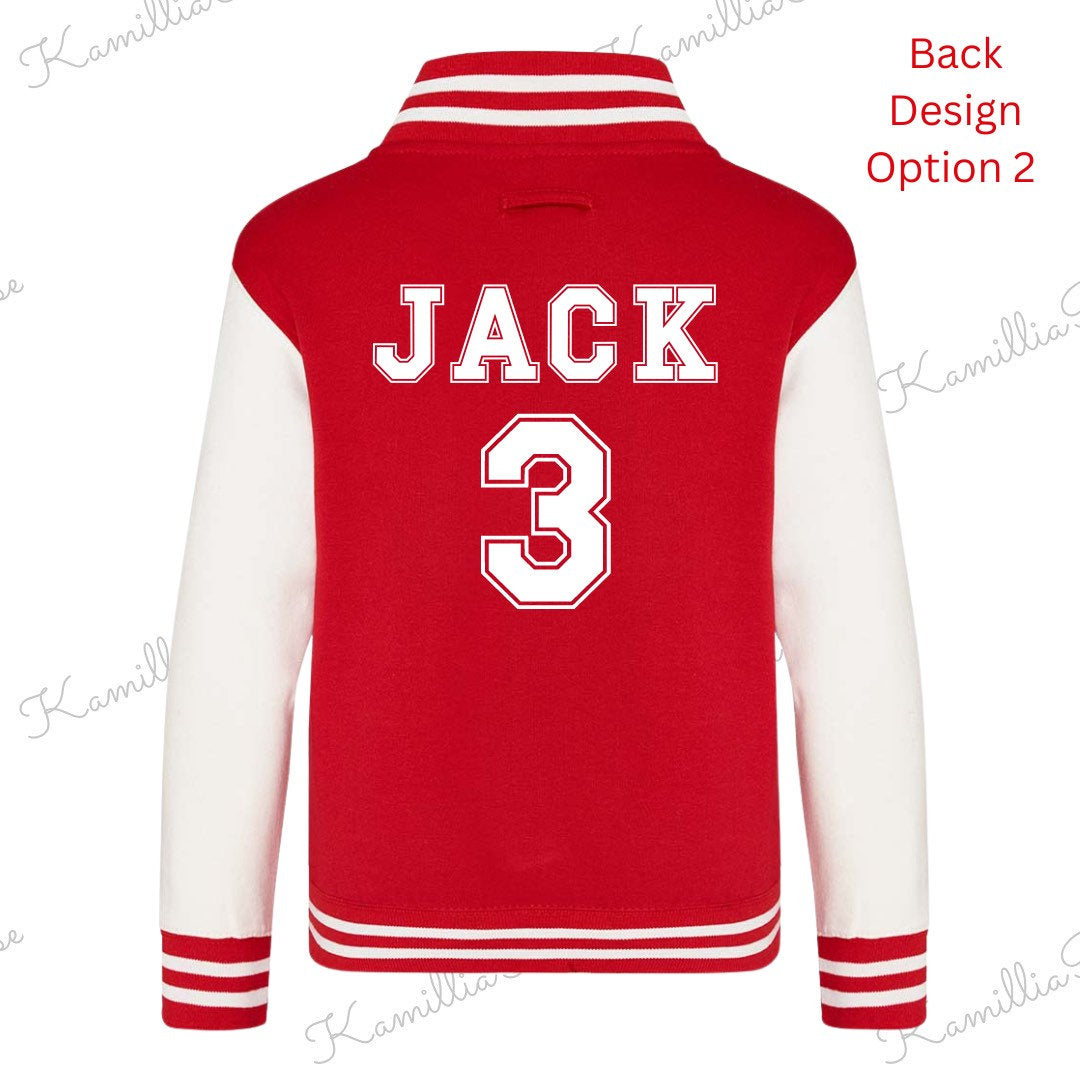 Kids Personalised Varsity Jacket - Baby, Toddler, Children, Matching, Fashion, Popular, Birthday, Christmas, Gift, Fashion