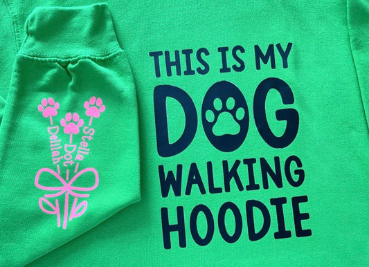 This is my Dog Walking Hoodie - Personalised Hooded Jumper, Fur Mama, Fur Mummy, Fur Baby, Fur Children, Special Jumper, Dogs, Walkies