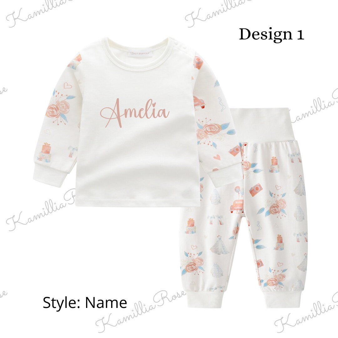 Personalised Wedding Theme - Lounge Set, “Just Married” Loungewear, Matching, Family, Toddler, Children, Bride, Bridesmaid, Flower Girl