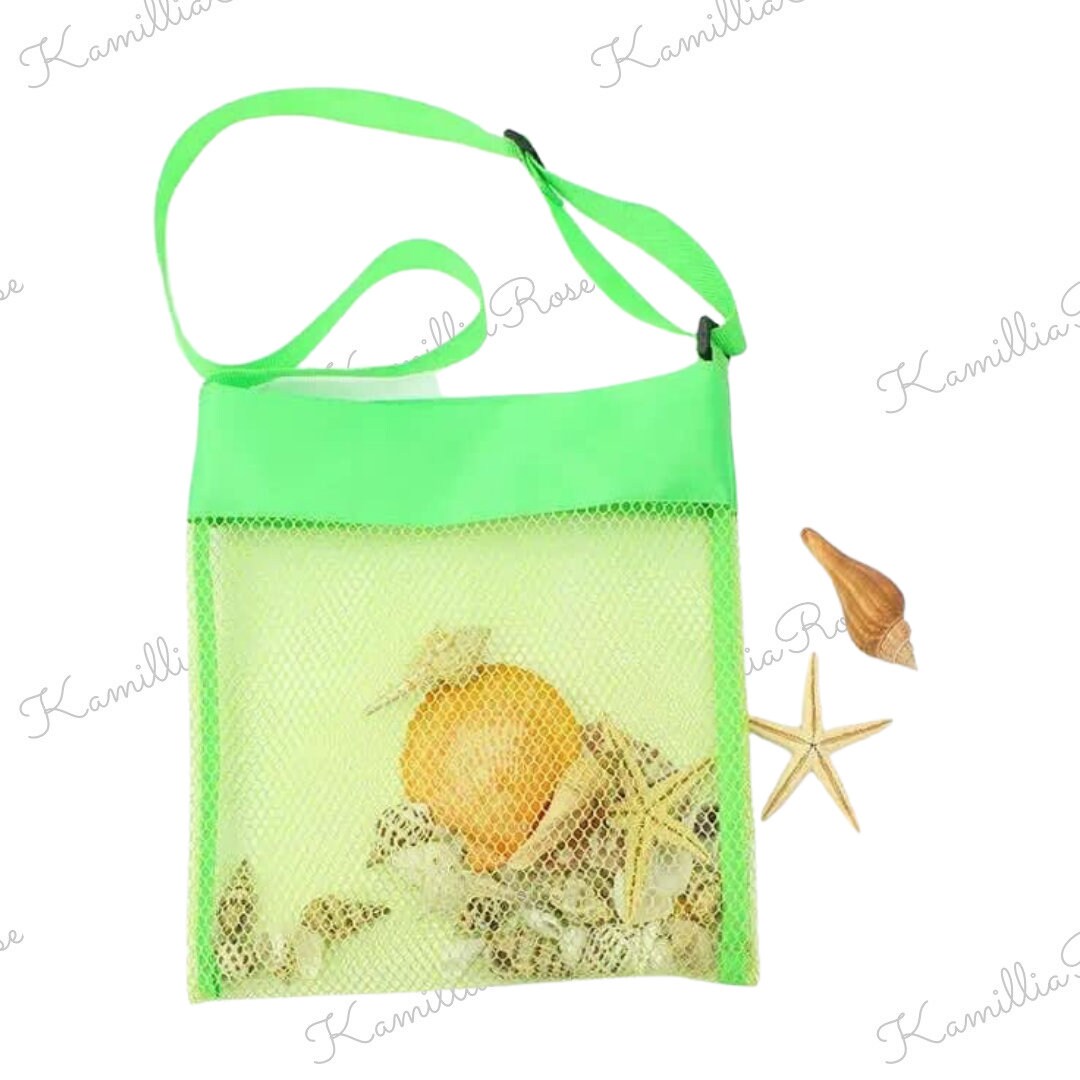 Kids Personalised Shell Bags - Beach, Holiday, Seaside, Summer Fun, Shell Collection, Beach Treasures, Children, Unisex, Sea