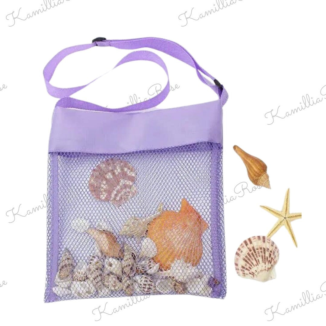 Kids Personalised Shell Bags - Beach, Holiday, Seaside, Summer Fun, Shell Collection, Beach Treasures, Children, Unisex, Sea