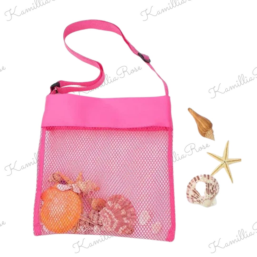 Kids Personalised Shell Bags - Beach, Holiday, Seaside, Summer Fun, Shell Collection, Beach Treasures, Children, Unisex, Sea