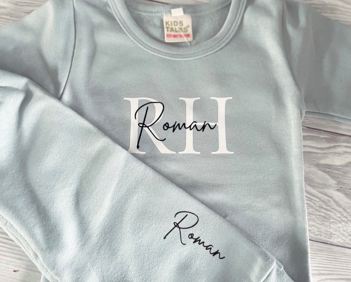 Kids Personalised Lounge Sets | Loungewear | Matching | Family | Toddler | Baby | Children | Unisex | Customised | Letter & Name | Initials