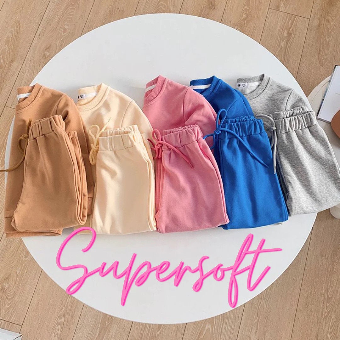 PINK - Personalised Two-Piece Supersoft Tracksuit, Sweater, Joggers, Matching, Siblings, Toddler, Baby, Children, Unisex, Trending