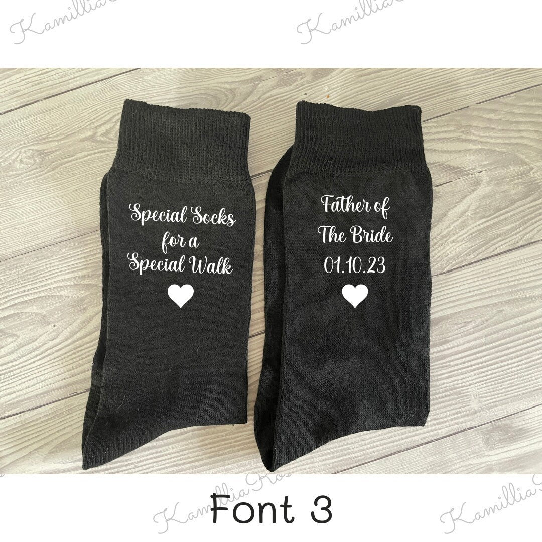 Special Socks for a Special Walk - Father of The Bride, Personalised Socks, Wedding Day, Keepsake, Gift, Special, Unique, Handmade