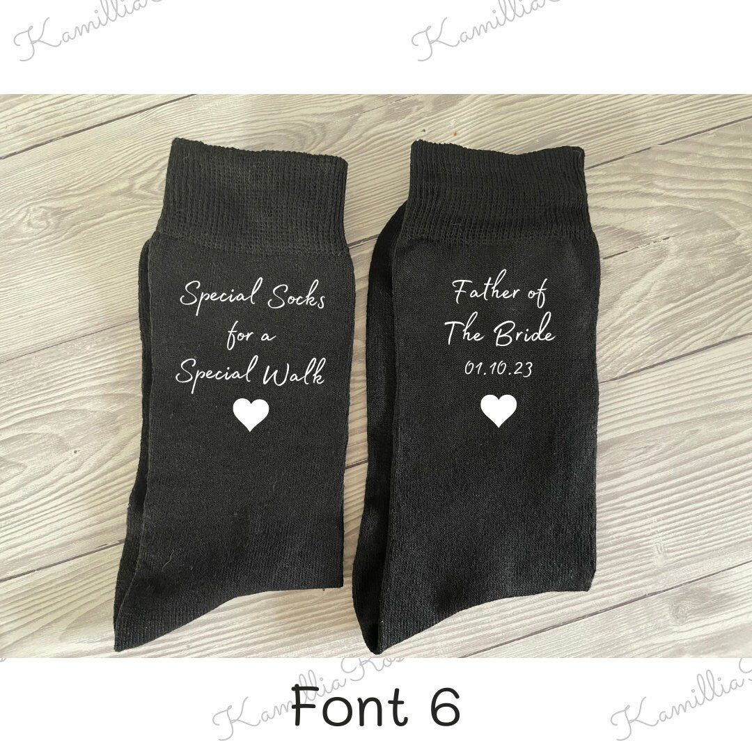 Special Socks for a Special Walk - Father of The Bride, Personalised Socks, Wedding Day, Keepsake, Gift, Special, Unique, Handmade