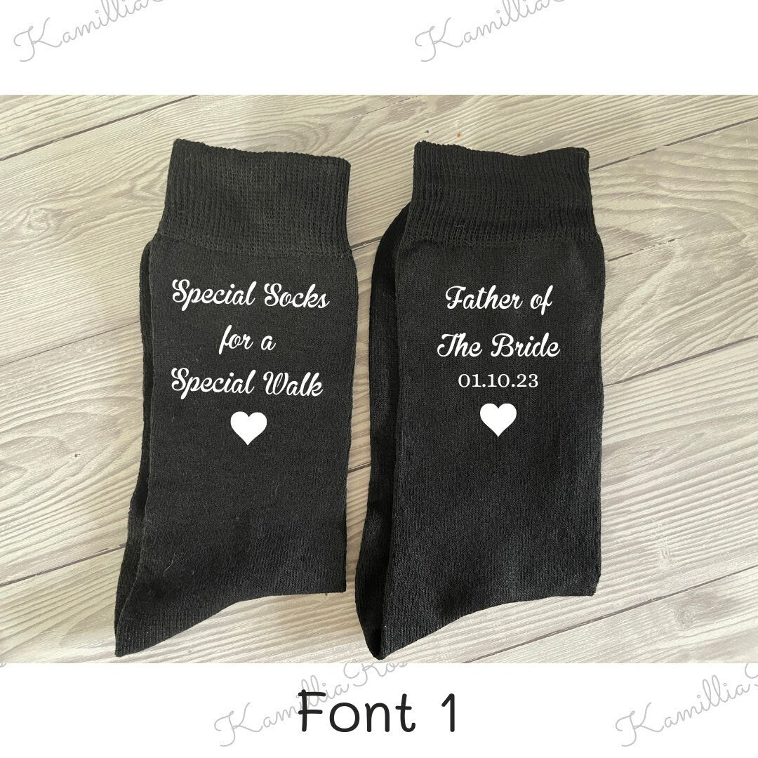 Special Socks for a Special Walk - Father of The Bride, Personalised Socks, Wedding Day, Keepsake, Gift, Special, Unique, Handmade