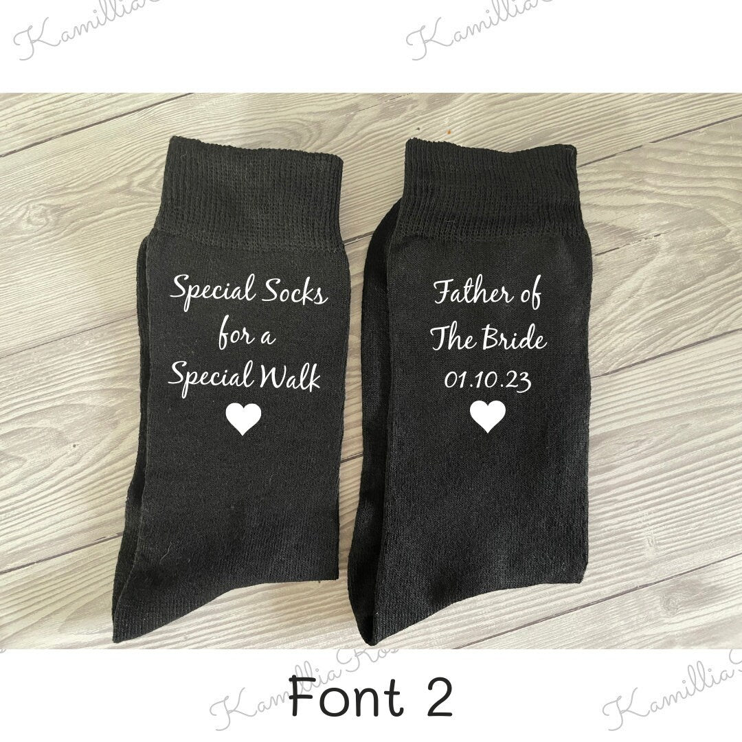 Special Socks for a Special Walk - Father of The Bride, Personalised Socks, Wedding Day, Keepsake, Gift, Special, Unique, Handmade