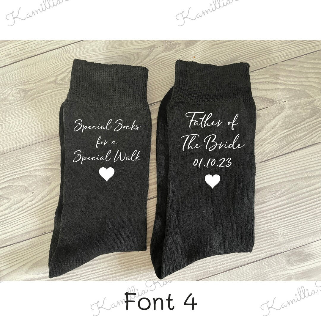 Special Socks for a Special Walk - Father of The Bride, Personalised Socks, Wedding Day, Keepsake, Gift, Special, Unique, Handmade