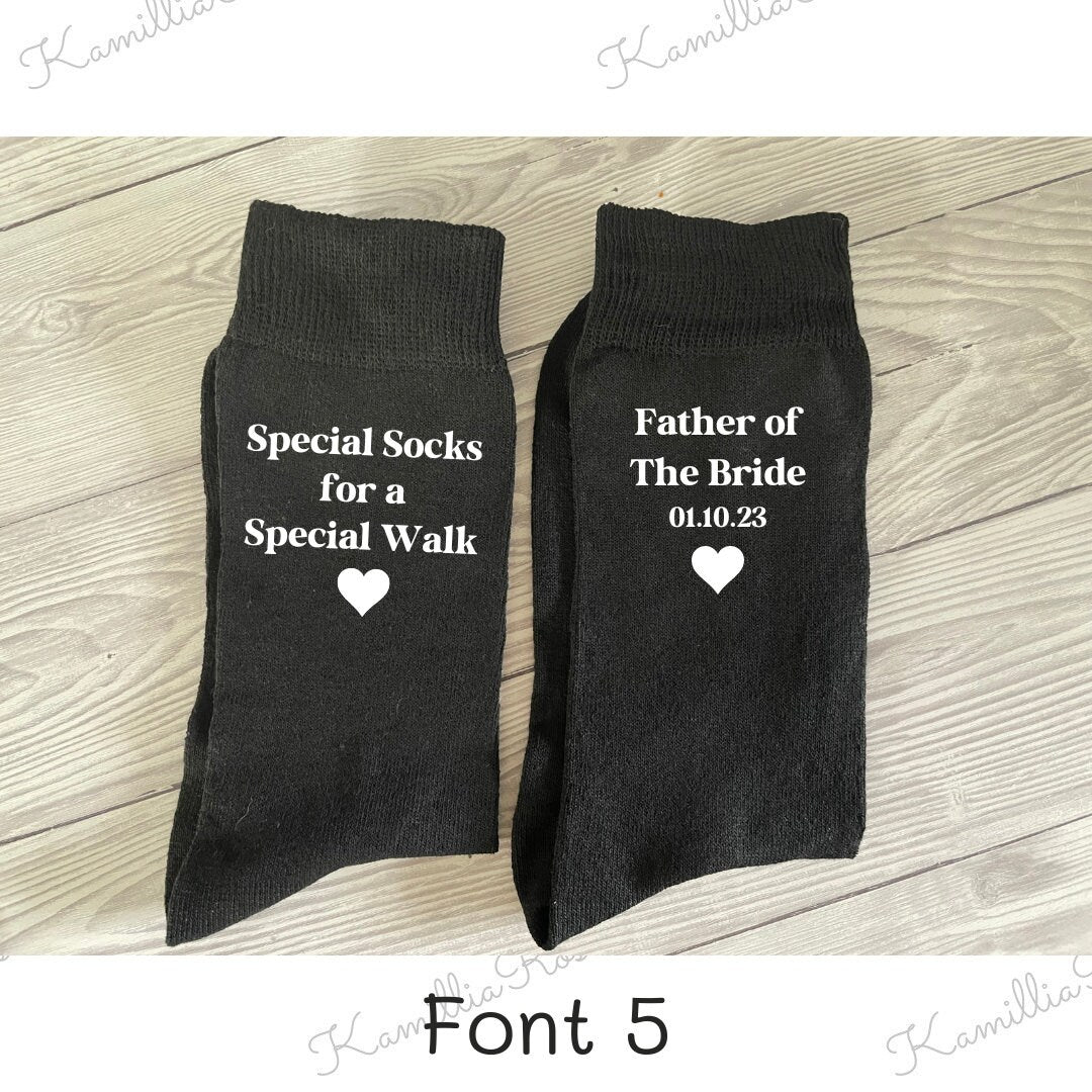 Special Socks for a Special Walk - Father of The Bride, Personalised Socks, Wedding Day, Keepsake, Gift, Special, Unique, Handmade