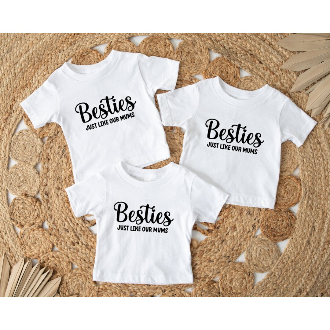 Besties just like our Mums | Baby Vest | Matching | Best Friends | Unisex | Besties | Personalised Vests | Multiple Sizes | Customised