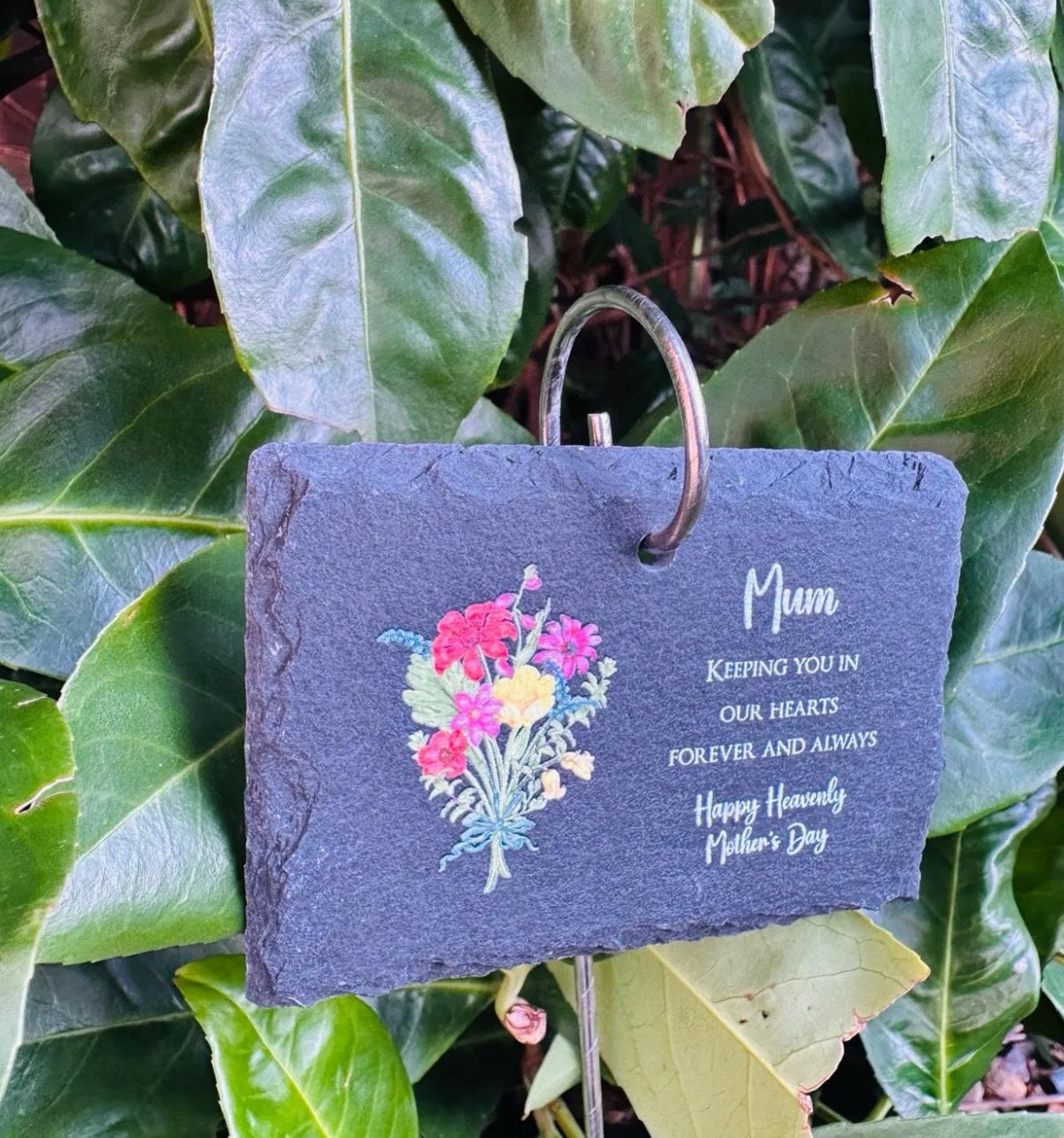 Personalised Memorial “Heavenly Mothers Day” - Garden Slate and Hook, Memorial Plaque, Mum, Bereavement Gift, Garden Memorial