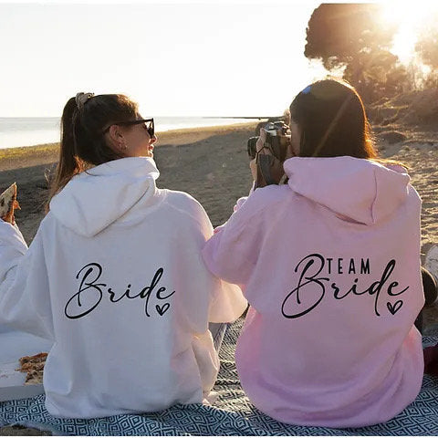 Bride/ Team Bride - Personalised Hooded Jumper, Wedding, Hen Party Hoodie, Bridal Jumper, Bridesmaid, Maid of Honour, Trending