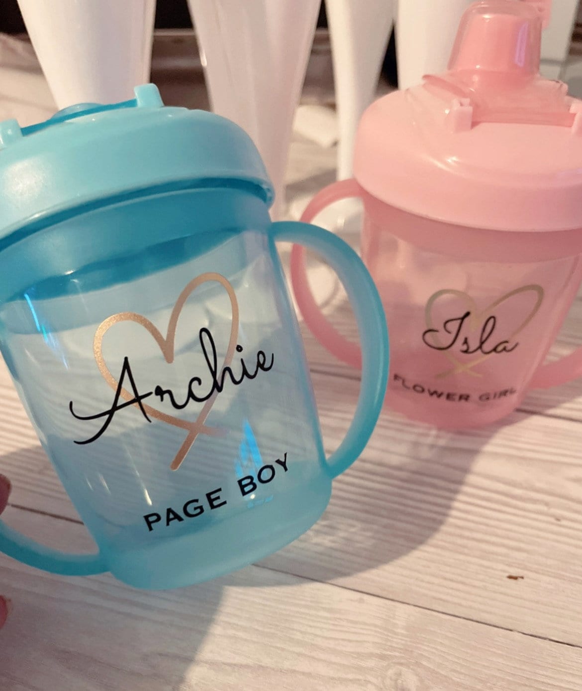 Personalised Bridesmaid/ Flower Girl/ Page Boy Sippy Cups - Baby Cup, Toddler Cup, Wedding Gift, Special, Trending, Bridal Gift