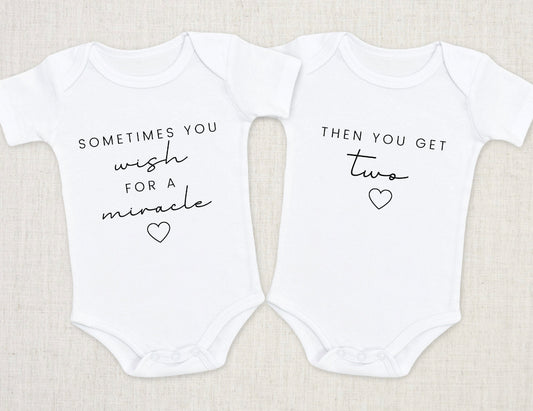 Sometimes you wish for a miracle - Twin Baby Vests