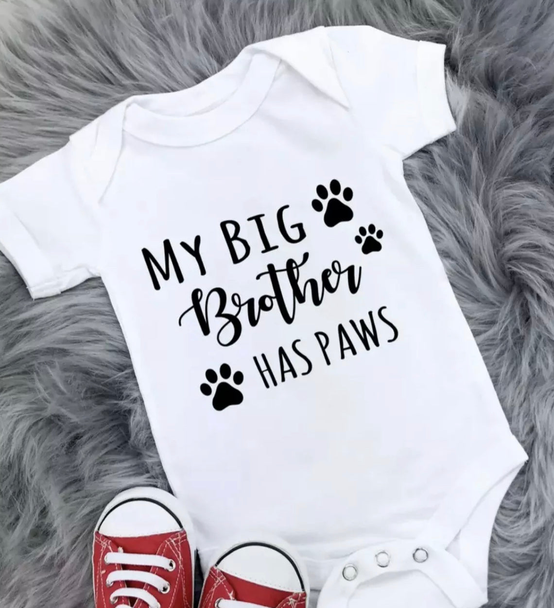 My Big Brother Has Paws - Baby Vest