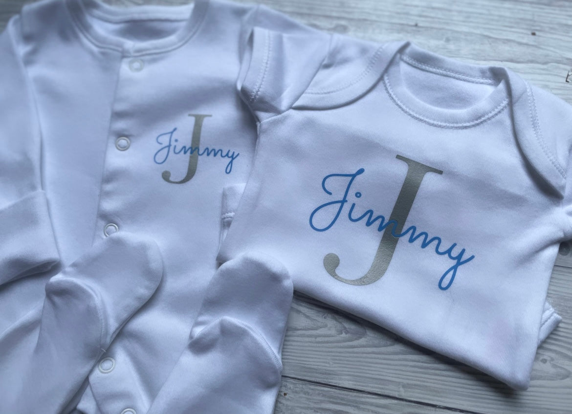 Matching Babygrow & Vest set