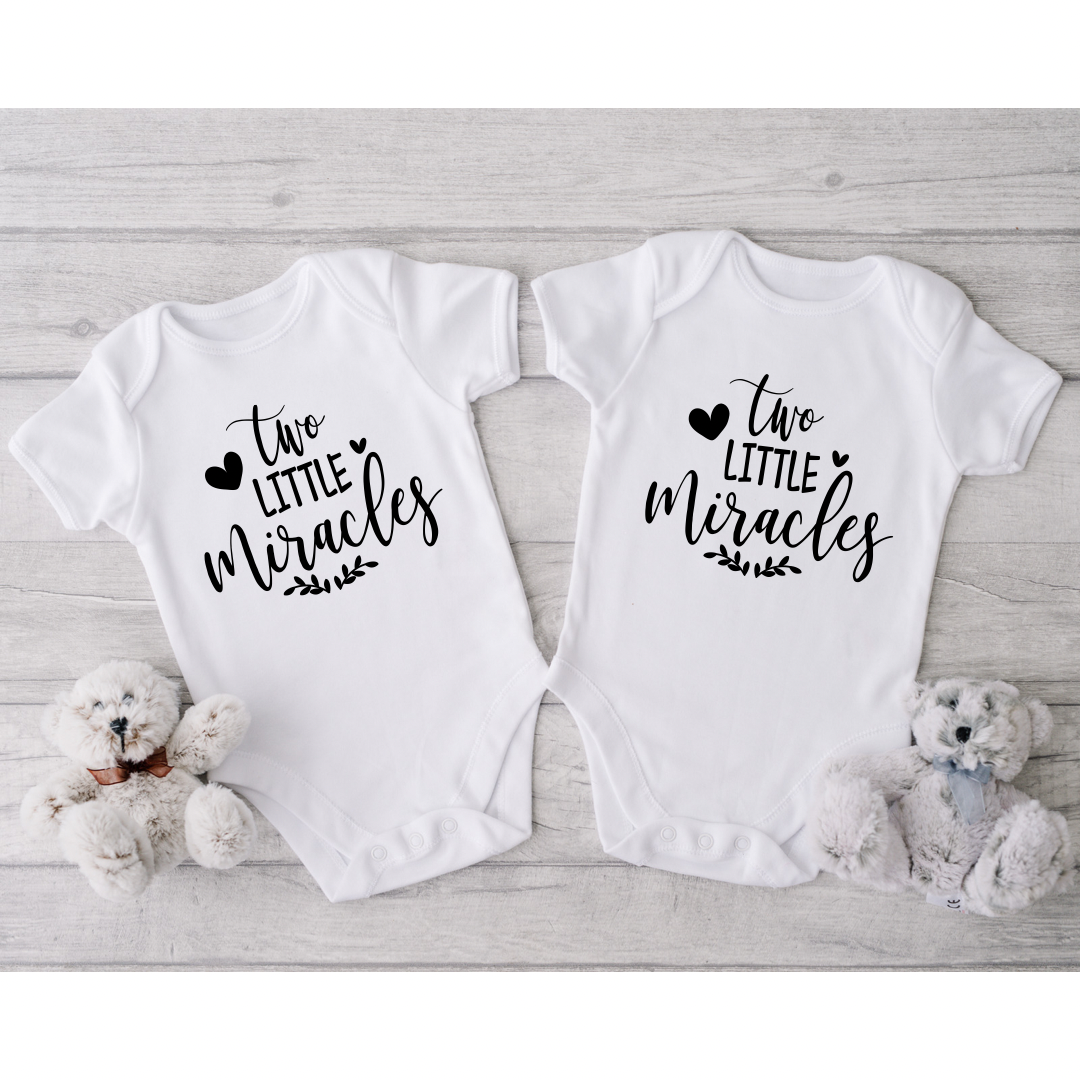 Two Little Miracles - Twin Baby Vests