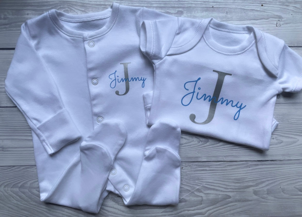 Matching Babygrow & Vest set